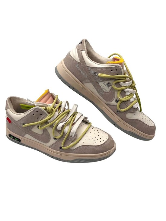 Nike Shoes - Nike SB Dunk Low Off-White Lot 01 of 50 Sneakers Size 9 Gray Suede White Leather